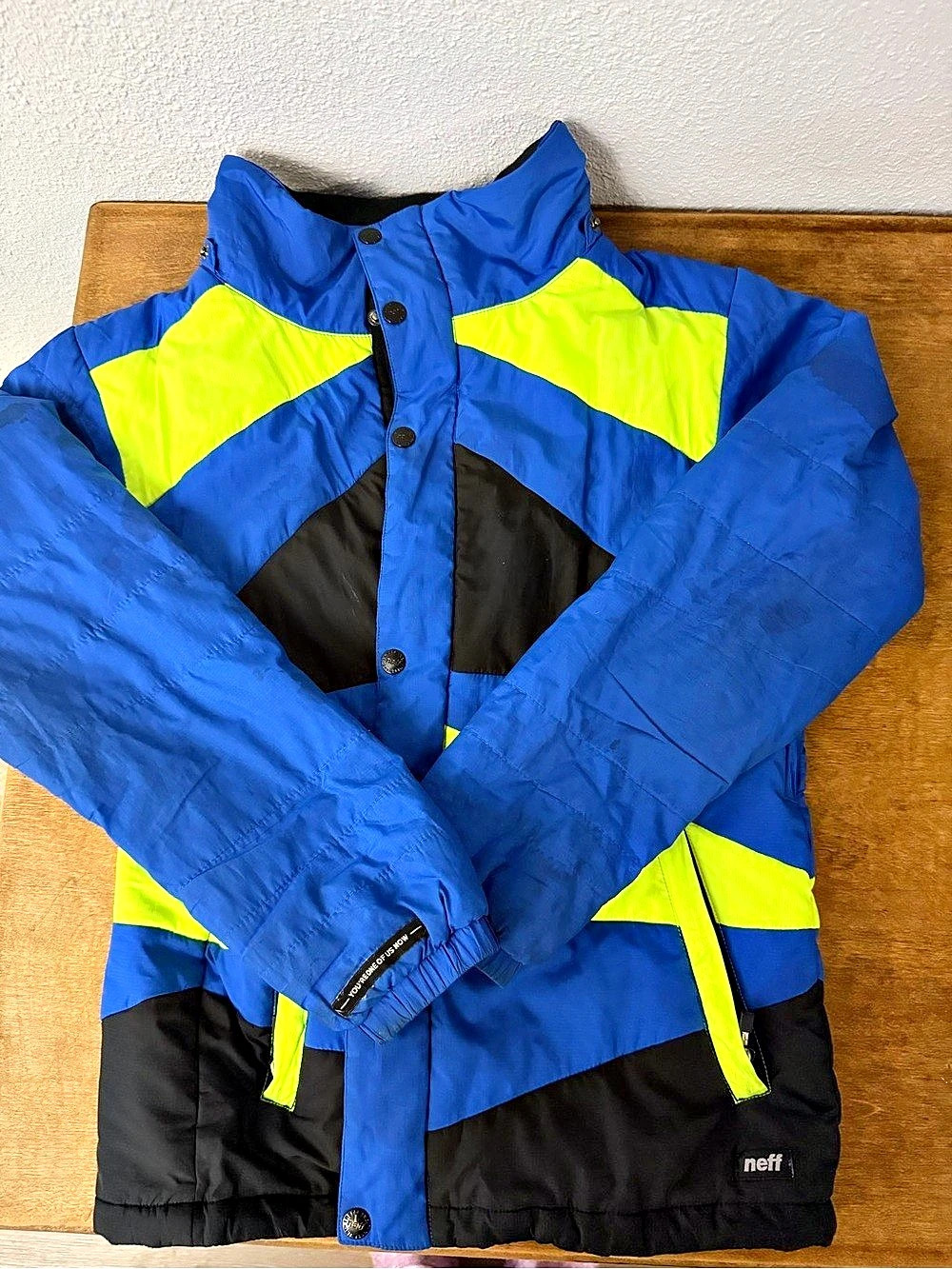 Neff Men's Ski Jacket Blue & Black Size Medium